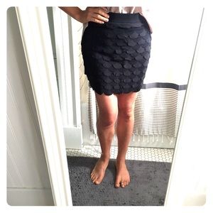 Nordstrom Black Scalloped Mini Skirt